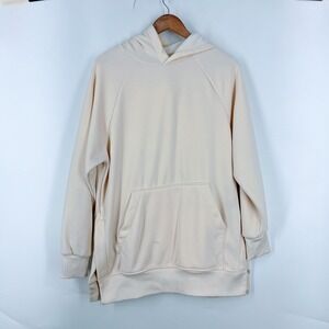 The Warmy Oversized Raglan Sleeve Hoodie Sweatshirt Dress Slits Size L